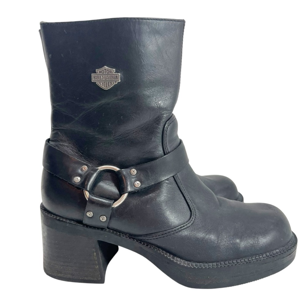 Harley-Davidson Black Heeled Boots - Picture 2 of 16